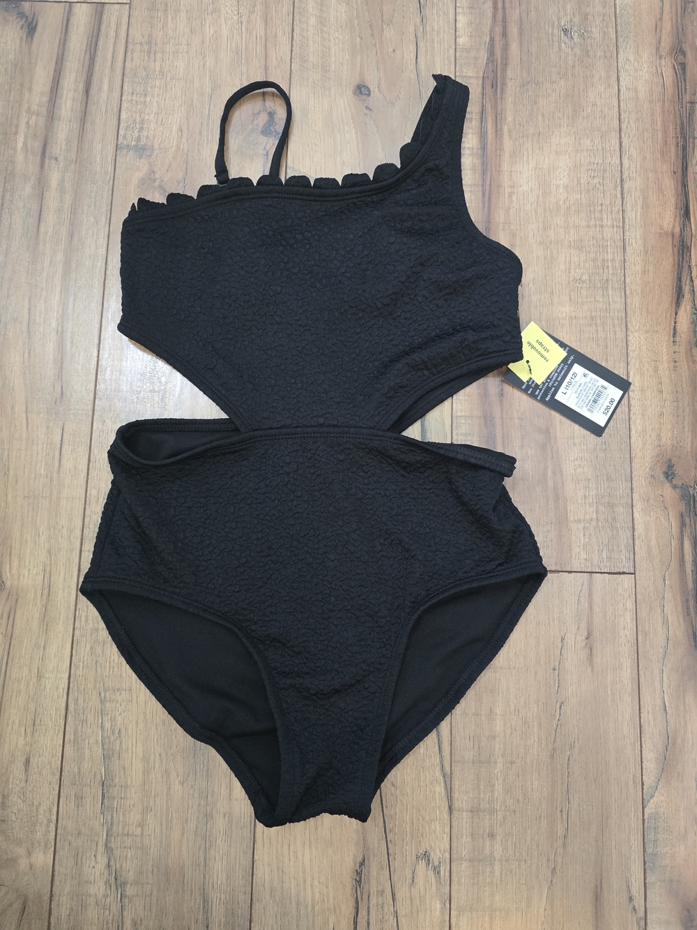 art class Black One-Shoulder Cutout Kids One-Piece Swim